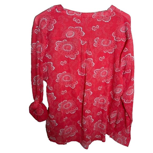 Carve Designs Blouse Women's Large Floral V-Neck Long Sleeve Colorful Top NWT - Picture 2 of 9